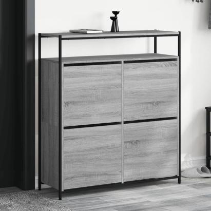 Pantofar cu 4 sertare rabatabile, gri sonoma, 100x34x112 cm GartenMobel Dekor
