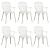 Scaune de grădină, 6 buc., alb, aluminiu turnat GartenMobel Dekor