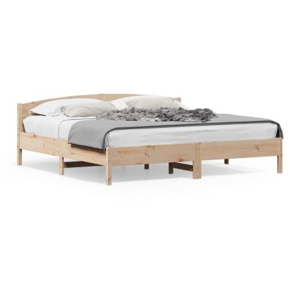 Cadru pat cu tăblie 200x200 cm, lemn masiv de pin GartenMobel Dekor