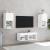 Comode TV de perete cu lumini LED, 4 piese, alb GartenMobel Dekor
