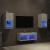 Comode TV de perete cu lumini LED, 4 piese, alb GartenMobel Dekor