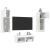 Comode TV de perete cu lumini LED, 4 piese, alb GartenMobel Dekor