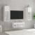 Comode TV de perete cu lumini LED, 4 piese, alb GartenMobel Dekor
