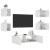 Comode TV de perete cu lumini LED, 5 piese, alb GartenMobel Dekor