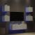 Comode TV de perete cu lumini LED, 5 piese, alb GartenMobel Dekor