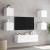 Comode TV de perete cu lumini LED, 5 piese, alb GartenMobel Dekor