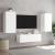 Comode TV de perete cu lumini LED, 3 piese, alb GartenMobel Dekor