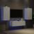 Comode TV de perete cu lumini LED, 3 piese, alb GartenMobel Dekor