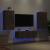 Comode TV de perete cu lumini LED, 3 piese, stejar fumuriu GartenMobel Dekor