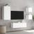 Comode TV de perete cu lumini LED, 4 piese, alb GartenMobel Dekor