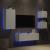 Comode TV de perete cu lumini LED, 4 piese, alb GartenMobel Dekor