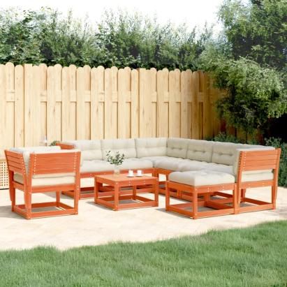 Set mobilier de grădină cu perne, 8 piese, lemn masiv de pin GartenMobel Dekor