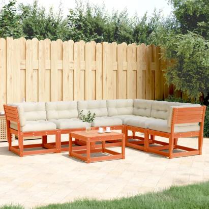 Set mobilier de grădină cu perne, 6 piese, lemn masiv de pin GartenMobel Dekor