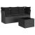 Set mobilier de grădină cu perne, 4 piese, negru, poliratan GartenMobel Dekor