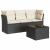 Set mobilier de grădină cu perne, 4 piese, negru, poliratan GartenMobel Dekor