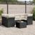 Set canapele de grădină cu perne, 7 piese, negru, poliratan GartenMobel Dekor
