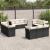Set canapele de grădină, 12 piese, cu perne, negru, poliratan GartenMobel Dekor