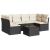 Set canapele de grădină cu perne, 7 piese, negru, poliratan GartenMobel Dekor