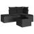 Set mobilier de grădină cu perne, 5 piese, negru, poliratan GartenMobel Dekor