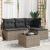 Set canapea de grădină cu perne, 5 piese, gri, poliratan GartenMobel Dekor