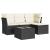 Set mobilier de grădină cu perne, 5 piese, negru, poliratan GartenMobel Dekor