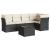 Set mobilier de grădină cu perne, 6 piese, negru, poliratan GartenMobel Dekor
