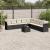 Set canapele de grădină cu perne, 10 piese, negru, poliratan GartenMobel Dekor