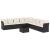 Set canapele de grădină cu perne, 10 piese, negru, poliratan GartenMobel Dekor
