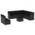 Set canapele de grădină cu perne, 10 piese, negru, poliratan GartenMobel Dekor