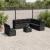 Set canapele de grădină cu perne, 10 piese, negru, poliratan GartenMobel Dekor