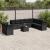 Set canapele de grădină cu perne, 11 piese, negru, poliratan GartenMobel Dekor