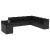 Set canapele de grădină cu perne, 11 piese, negru, poliratan GartenMobel Dekor