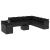 Set canapele de grădină, 12 piese, cu perne, negru, poliratan GartenMobel Dekor