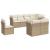 Set canapele de grădină, 8 piese, cu perne, bej, poliratan GartenMobel Dekor