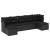 Set canapele de grădină cu perne, 7 piese, negru, poliratan GartenMobel Dekor