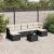 Set mobilier de grădină cu perne, 8 piese, negru, poliratan GartenMobel Dekor