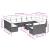 Set mobilier de grădină cu perne, 13 piese, negru, poliratan GartenMobel Dekor