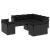 Set canapele de grădină, 12 piese, cu perne, negru, poliratan GartenMobel Dekor