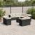 Set canapele de grădină, 12 piese, cu perne, negru, poliratan GartenMobel Dekor