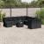 Set canapele de grădină, 12 piese, cu perne, negru, poliratan GartenMobel Dekor