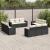 Set canapele de grădină, 12 piese, cu perne, negru, poliratan GartenMobel Dekor