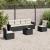 Set canapele de grădină cu perne, 7 piese, negru, poliratan GartenMobel Dekor