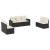 Set canapele de grădină cu perne, 7 piese, negru, poliratan GartenMobel Dekor