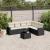 Set canapele de grădină cu perne, 7 piese, negru, poliratan GartenMobel Dekor