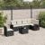 Set canapele de grădină cu perne, 7 piese, negru, poliratan GartenMobel Dekor