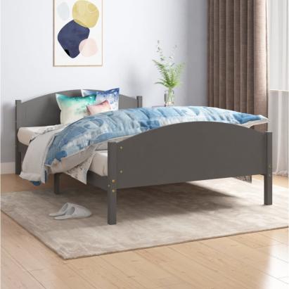 Cadru de pat, gri închis, 120x200 cm, lemn masiv de pin GartenMobel Dekor