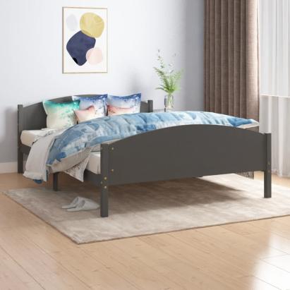 Cadru de pat, gri închis, 160x200 cm, lemn masiv de pin GartenMobel Dekor
