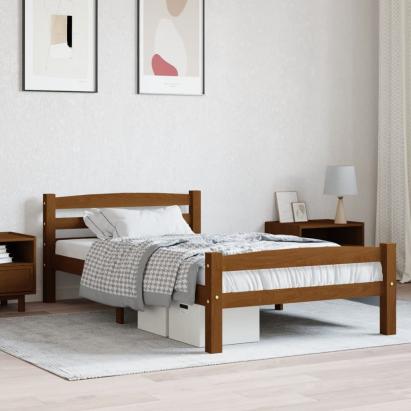 Cadru de pat, maro miere, 90x200 cm, lemn masiv de pin GartenMobel Dekor