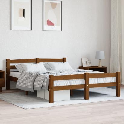 Cadru de pat, maro miere, 120x200 cm, lemn masiv de pin GartenMobel Dekor