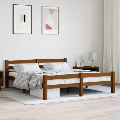 Cadru de pat, maro miere, 160x200 cm, lemn masiv de pin GartenMobel Dekor